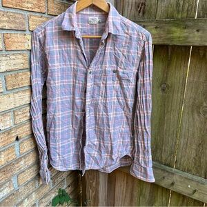 Faherty Casual Plaid Shirt in Pink and Blue